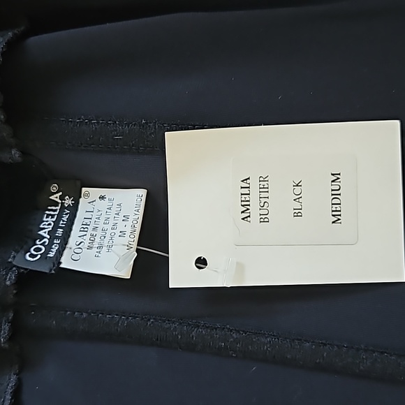 Cosabella Black Bustier Lace Sleeveless Shoulders Front Closure NWT Sz. M - Picture 5 of 5